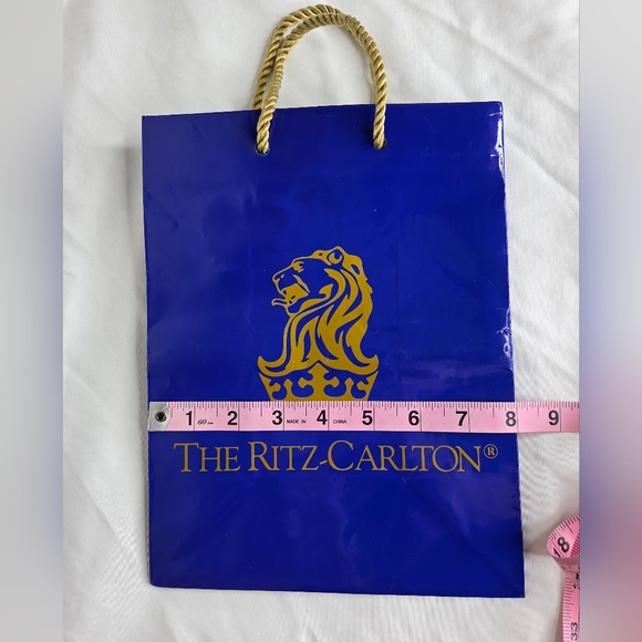 The Ritz-Carlton 10"x8" Blue Gift Bag with Gold Rope Handles - Picture 5 of 5